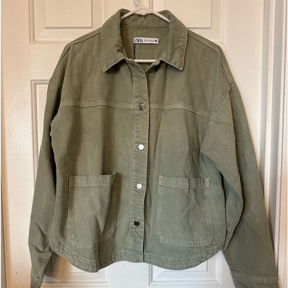Zara Z1975 Denim Jacket , new with tags, khaki, size M
